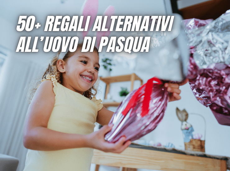 bambina felice con uovo di pasqua